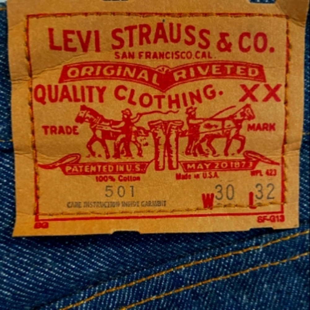 1970's Vintage Raw 501 Button Size Levis  Collectors will be interested.